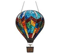 Lanterne Solaire Montgolfière Flamme Jardin Extérieur | Suspension solaire ballon à air chaud avec effet flamme vacillante, décoration extérieure jardin, terrasse, ferme, lumière d