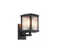 Lanterne Solaire Murale En Verre Côtelé, Applique Led Extérieure Avec Cadre En Alumimoulé Sous Pression, Télécommande, 3 Modes de Couleur, Étanche Ip54, Idéale Pour Une Entrée, Une Terrasse, Un Jardin