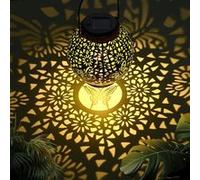 Lanterne solaire papillon en métal pour jardin extérieur