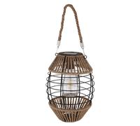 Lanterne solaire solaire pour extérieur sur pied décoration de jardin décoration balcon lampes solaires jardin chanvre, à suspendre ou à poser, LED blanc chaud, DxH 16,5x40,5 cm