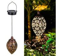 Lanterne suspendue à énergie solaire LED, lumière de jardin en métal imperméable, lampe décorative suspendue d'extérieur, décoration de jardin extérieur à énergie solaire, lumière LED de décoration de