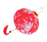 Lanterne Suspendue Décorative en Tissu et Fer, Rouge, Style Ancien