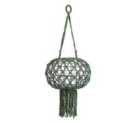 Lanterne suspendue en macramé vert H70