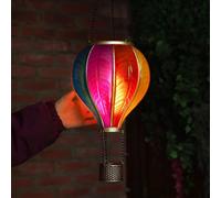 Lanterne Suspendue Solaire LED Ballon Chaud Jardin 45 cm IP44 Rouge/Rainbow
