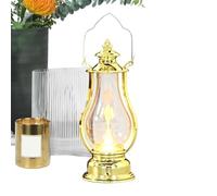 Lanterne traîtres à LED, mini lumière effet flamme pour décoration de table | Lanterne LED vintage de 16 cm, lampe de style kérosène vintage avec poignée portable, lueur douce comme une bougie pour