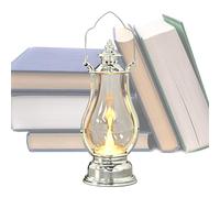 Lanterne traîtres à LED, mini lumière effet flamme pour décoration de table | Lanterne LED vintage de 16 cm, lampe de style kérosène vintage avec poignée portable, lueur douce comme une bougie pour