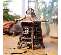 lanternes à Bougie décoratives Bougeoir Vintage en Fonte,Lanterne hexagonale,pagode Japonaise Oriental Suspendu Lanterne de Jardin bougeoir décoration intérieure/extérieure