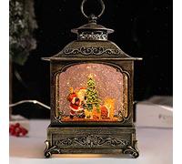 Lanternes Boule à Neige de Noël, Lanterne Musicale Suspendue avec 12 chansons, lumière alimentée par USB/Piles(E,27 * 18 * 8.5CM)