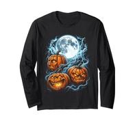 Lanternes effrayantes Jack O Pleine Lune Halloween Nuit Manche Longue