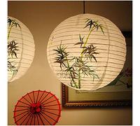 Lanternes en Papier À Motif De Bambou Chinois, Abat-Jour De Style Oriental, Décoration Lumineuse, 2 Pièces/Ensemble 35cm