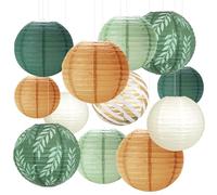 Lanternes en Papier Décorations De Fête Vert Lanterne Papier 12Pcs