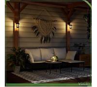Lanternes murales solaires d'extérieur - FAFEISY - Modèle solaire mural - Effet flamme vacillante - IP44 étanche - Lot 2