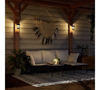 vidaXL Lampes murales solaires d'extérieur 4 pcs. Blanc chaud Lumière vacillante