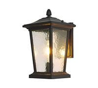 Lanternes murales Victoria d'extérieur carrées avec boîtier en aluminium moulé sous pression, finition noire, lampe de jardin à montage mural E27 pour allée, cour, patio, applique intéressante