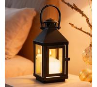 Lanternes Noires pour L'extérieur: Lanterne en Métal, Lanterne Décorative, Petit Photophore Extérieur comme Balcon, Jardin, Décoration De Table Moderne, Lanterne Funéraire, Bougeoir, éclairage