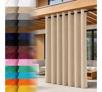 Lantigo Rideau Extérieur Beige 155x230 cm résistant Œillets Embrasse
