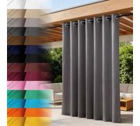 Lantigo Rideau Extérieur Graphite 155x230 cm résistant Œillets Embrasse