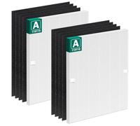 Lantiny 115115 Filtre A de rechange pour purificateur d'air Winix PlasmaWave C535, 5300, 5300-2, 6300, 6300-2, P300, AM90, 2 filtres HEPA taille 21 et 8 préfiltre à charbon actif
