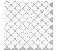 Lanturn Lot de 50 carreaux Blanc 27 x 27 cm Polyuréthane et PET | Autocollant, surface brillante, découpable, pour cuisine et salle de bain
