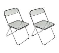 LANTUS 2 x Chaise De Cuisine Pliable Felix I Chaise Visiteur Pliable avec Pieds en Métal I Chaise Salle De Conférrence Confortable Et Pratique, 46 * 46 * 75cm (Gris)-2PC