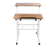LANTUS Bureau Assis Debout, Réglable en Hauteur, 67-96cm, pour Travail à Domicile et Ordinateur, Petit Bureau Pliant, Table Pliable Gaming avec à 2 Niveaux Rangement,60 * 60 * 67-115cm (Petit)