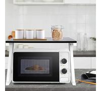 LANTUS Étagère Stable en Bois pour Four à Micro-Ondes avec Crochets, Support de Four, Grille à rôtir, étagère de Plan de Travail pour Micro-Ondes, étagère de Rangement -Z-Nouilles Aux Noix Noires