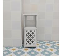 LANTUS Petit Meuble de Rangement pour Toilettes, Meuble de Salle de Bain Support Papier Toilette avec Placard et étagères réglables-24 * 22 * 56cm-Blanc