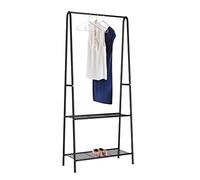 LANTUS Portant/Penderie à vêtement Métal étendoir, séchoir à Linge Porte-vêtements - Porte-vêtements pour chambre à coucher - Avec compartiments à 2 niveaux (noir)