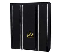 LANTUS Porte-vêtements Pliable,Armoire de Rangement,Garde-Robe Penderies pour Chambre d'adulte,pour Vestiaire, Salle d’étude (175 * 150 * 45cm (Noir-Moyen))