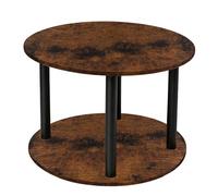 LANTUS Table d'Appoint Ronde à 2 Niveaux,Bout de Canapé Ronde Guéridon, Style Moderne, Table de lit, Petite Multifonction pour Canapé, lit,60 x 60 x 53 cm (Bois flammé)