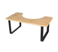 LANTUS Tabouret De Toilette en Bois, Tabouret de Salle de Bain de 18 cm Hauteur accroupi en métal avec Bois, Marche Pied WC Naturel pour Adulte la santé du côlon, (45 * 23 * 18cm)
