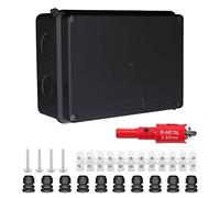 LANUCN Boite Derivation Etanche 10 voies, IP65 150x110x70mm Boitier Jonction Plexo Rectangulaire avec Passe Cable pour Ø6-12 mm (Noir)