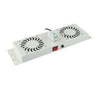 Lanview RAF115WH-UK module de ventilation rack 2 ventilateurs thermostat analogique 280 m³/h RAL7035
