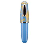 Lanxivi Majohn Q1 Stylo plume à plume moyenne en acrylique bleu ciel, stylo de poche à remplissage compte-gouttes Little Fat Man à grande capacité