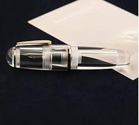 Lanxivi Q1 Stylo plume à pointe fine avec compte-gouttes Transparent avec compte-gouttes en résine courte de poche grande capacité