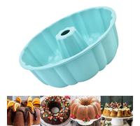 LANYOTA Moule à kouglof en silicone, diamètre : 25 cm, grand, parfait pour gâteaux, gelée, gélatine, pain (bleu)