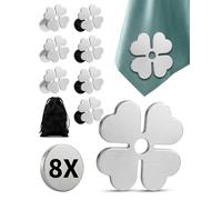 LAOYE Pince Nappe Exterieur 8X Poids de Nappe en Acier Inoxydable Résistants Attache Nappe Robustes accroche Nappe pour Toutes Les Tables Jardin, Balcon et intérieur - env. 55g(trèfle)
