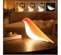 LAPAMAX Lampe de chevet LED oiseau rechargeable sans fil, veilleuse tactile dimmable 3 couleurs, diffuseur, Dégradé