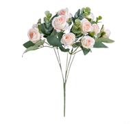 Lapiglo Bouquet d'eucalyptus artificiel réaliste de 30 cm avec tiges florales en soie avec feuilles pour décoration de mariage, fête prénuptiale, champagne (vin volant)