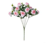 Lapiglo Bouquet d'eucalyptus artificiel réaliste, tige florale en soie avec feuilles pour décoration de mariage, fête prénuptiale, champagne (rose clair)