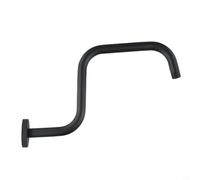 Lapiglo Bras d'extension de douche argenté de 33 cm, support mural ou de plafond avec bride, pour pommeau de douche à effet pluie en acier inoxydable, adaptateur G1/2 (noir)