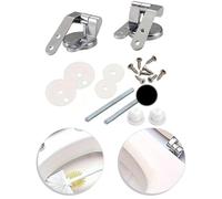 Lapiglo Charnières de siège de WC réglables en alliage de zinc pour kit de remplacement avec accessoires de montage complets, argenté