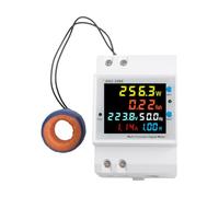 Lapiglo Compteur d'électricité compatible avec Tuya, rail DIN, affichage numérique avec écran LCD, moniteur de tension AC, facteur de puissance actuel, télécommande par application, pour un design