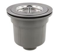 Lapiglo Filtre d'évier de cuisine en acier inoxydable de 140 mm avec kit de vidange, gris