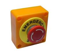 Lapiglo Interrupteur à bouton-poussoir E-Stop LA38 10 A, arrêt de verrouillage de 22 mm avec 1NC + 1NO, pour tête champignon rouge pour contrôle de machine CNC