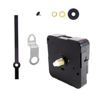 Lapiglo Kit de mécanisme d'horloge à quartz silencieux, avec aiguilles et fixations, tige de 16,8 mm, épaisseur de 9 mm, pour cadran, pièces de rechange, noir
