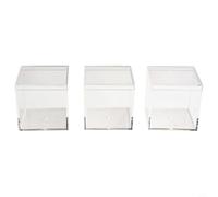 Lapiglo Lot de 3 boîtes carrées transparentes en acrylique pour dragées de mariage et petits bijoux, boîtes de rangement (3 pièces, 16,5 x 16,5 x 16,5 cm)