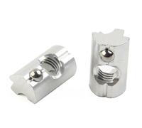Lapiglo Lot de 50 écrous coulissants M8 en aluminium avec boule à ressort en acier inoxydable pour installation de panneau solaire, raccord en T