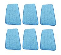 Lapiglo Lot de 6 serpillères en microfibre, lavables, réutilisables, 45 x 14 cm, entretien des sols durs et secs, bleu