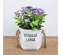 Lapiglo Mini orchidée artificielle Milo en pot, fleur réaliste en soie décorative pour maison, bureau, étagère, mariage, 18 cm, violet